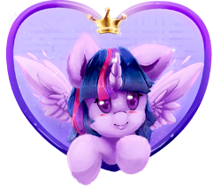 Size: 1513x1288 | Tagged: safe, artist:hemastral, derpibooru import, twilight sparkle, twilight sparkle (alicorn), alicorn, pony, blushing, bust, colored pupils, crown, cute, ear fluff, ears, heart, jewelry, leg fluff, one ear down, portrait, regalia, simple background, solo, starry eyes, transparent background, twiabetes, wingding eyes