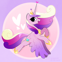 Size: 1917x1917 | Tagged: safe, artist:syrupyyy, derpibooru import, princess cadance, alicorn, pony, crown, hoof shoes, jewelry, open mouth, regalia