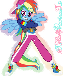 Size: 1024x1229 | Tagged: safe, artist:xxfluffypachirisuxx, derpibooru import, rainbow dash, dance magic, equestria girls, spoiler:eqg specials, clothes, converse, ponied up, shoes, simple background, solo, transparent background