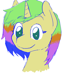 Size: 1500x1800 | Tagged: safe, artist:zombietator, derpibooru import, oc, oc only, pony, unicorn, horn, simple background, smiling, solo, unicorn oc, white background