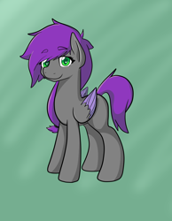 Size: 3500x4500 | Tagged: safe, artist:zombietator, derpibooru import, oc, oc only, pegasus, pony, abstract background, colored wings, smiling, solo, two toned wings, wings