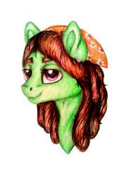 Size: 361x513 | Tagged: safe, artist:skior, derpibooru import, tree hugger, pony, solo, traditional art