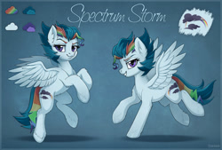 Size: 2000x1348 | Tagged: safe, artist:scheadar, derpibooru import, oc, oc only, oc:spectrum storm, pegasus, pony, reference sheet, solo