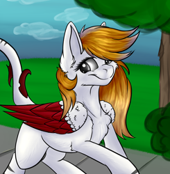 Size: 2008x2048 | Tagged: safe, artist:hotrood, derpibooru import, oc, oc only, oc:silver hush, pony, outdoors, solo, walking