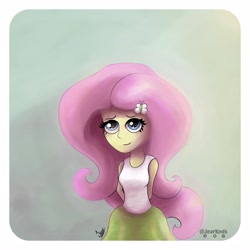 Size: 4096x4096 | Tagged: safe, artist:jearknds, derpibooru import, fluttershy, equestria girls, arm behind back, cute, female, shyabetes, solo