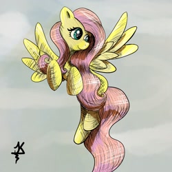 Size: 2048x2048 | Tagged: safe, artist:jearknds, derpibooru import, fluttershy, pegasus, pony, female, flying, high res, solo