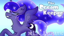 Size: 4240x2400 | Tagged: safe, artist:iceflower99, derpibooru import, princess luna, alicorn, pony, animatic, eyes closed, grin, smiling, solo, thumbnail, video, video in description