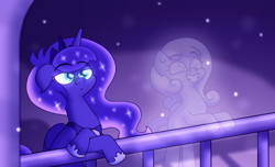 Size: 5750x3500 | Tagged: safe, artist:iceflower99, derpibooru import, princess luna, oc, oc:snowdrop, alicorn, pony, bittersweet, night