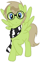 Size: 1463x2272 | Tagged: safe, artist:telasra, derpibooru import, oc, oc only, pegasus, pony, :o, clothes, glasses, hipster, male, open mouth, pegasus oc, raised hoof, raised leg, scarf, simple background, smiling, solo, stallion, transparent background, wings