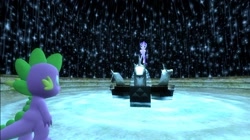 Size: 1024x575 | Tagged: safe, artist:undeadponysoldier, spike, starlight glimmer, dragon, pony, unicorn, beta, cut content, duo, floating, fountain, gmod, male, the legend of zelda, the legend of zelda: ocarina of time, unicorn fountain, unused content, video game, video game crossover, water