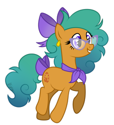 Size: 1291x1412 | Tagged: safe, artist:feather_bloom, derpibooru import, oc, oc only, oc:glaze pretzelhoof(kaitykat), bow, glasses, hair bow, simple background, solo, tail, tail bow, transparent background