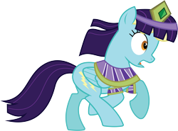 Size: 7736x5718 | Tagged: safe, artist:wissle, derpibooru import, sassaflash, pony, luna eclipsed, absurd resolution, cleopatra, clothes, costume, female, mare, nightmare night, nightmare night costume, open mouth, running, scared, simple background, solo, transparent background, vector, wig