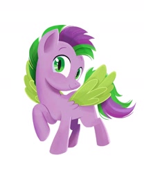 Size: 1500x1800 | Tagged: safe, artist:anthony conley, derpibooru import, spike, pegasus, pony, a pony named spike, cute, male, ponified, ponified spike, simple background, solo, species swap, stallion, white background