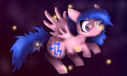 Size: 800x480 | Tagged: safe, artist:strutenel, derpibooru import, firefly, firefly (insect), insect, pegasus, pony, g1, female, flying, g1 to g4, generation leap, night, solo