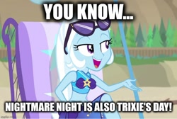 Size: 742x500 | Tagged: safe, derpibooru import, edit, edited screencap, screencap, trixie, better together, equestria girls, forgotten friendship, nightmare night, text