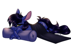 Size: 2500x1600 | Tagged: safe, derpibooru import, oc, oc only, earth pony, pony, :3, art, blanket, colt, commission, commission open, lying down, male, one eye closed, pillow, prone, simple background, smiling, solo, sweet, transparent background, wink