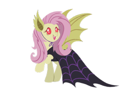 Size: 2048x1536 | Tagged: safe, artist:robots-art, derpibooru import, fluttershy, pegasus, pony, scare master, chibi, clothes, costume, female, flutterbat costume, mare, simple background, solo, transparent background