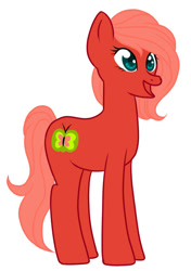 Size: 623x885 | Tagged: safe, artist:wildnature03, derpibooru import, oc, oc only, oc:apple crisp, earth pony, pony, earth pony oc, female, mare, offspring, parent:big macintosh, parent:fluttershy, parents:fluttermac, simple background, smiling, solo, teenager, white background