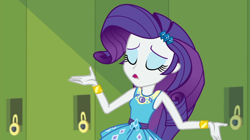 Size: 1920x1076 | Tagged: safe, derpibooru import, screencap, rarity, better together, equestria girls, holidays unwrapped, o come all ye squashful, rarity peplum dress, solo