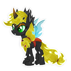 Size: 256x256 | Tagged: safe, derpibooru import, applejack, changeling, changelingified, gameloft, simple background, solo, species swap, transparent background