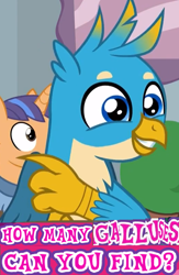 Size: 522x800 | Tagged: safe, derpibooru import, editor:horsesplease, gallus, caption, expand dong, exploitable meme, fine catch, friendship student, gallus coop, gallusposting, happy, image macro, meme