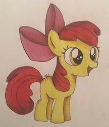 Size: 1768x2048 | Tagged: safe, artist:_4_1_3_, derpibooru import, apple bloom, earth pony, pony, female, filly, foal, solo, traditional art