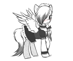 Size: 1710x1425 | Tagged: safe, artist:megabait, derpibooru import, oc, pegasus, pony, clothes, costume, cute, female, inktober, inktober 2021, maid, mare, suit, uniform