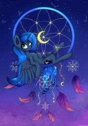 Size: 2625x3750 | Tagged: safe, artist:stravyvox, derpibooru import, princess luna, alicorn, pony, dreamcatcher, solo