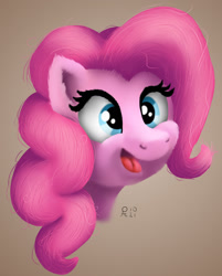 Size: 1280x1596 | Tagged: safe, artist:pony-thunder, derpibooru import, pinkie pie, earth pony, pony, blue eyes, bust, female, mare, open mouth, open smile, pink mane, ponk, portrait, smiling, solo