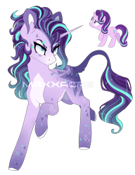 Size: 1560x2034 | Tagged: safe, artist:maxxacure, derpibooru import, starlight glimmer, pony, unicorn, redesign, simple background, solo, transparent background