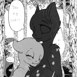 Size: 1200x1200 | Tagged: safe, artist:chura chu, derpibooru import, oc, pony, auction, auction open, blushing, commission, couple, cute, cute pony, forest, hug, love, manga, smiling, ych example, ych result, your character here