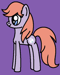 Size: 369x456 | Tagged: safe, artist:rainbowbro58, derpibooru import, baby tiddlywinks, earth pony, pony, g1, g4, baby, baby pony, baby tiddlybetes, cute, female, filly, g1 to g4, generation leap, ms paint, purple background, simple background, smiling, solo