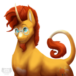 Size: 1500x1500 | Tagged: safe, alternate version, artist:sursiq, derpibooru import, sunburst, classical unicorn, pony, unicorn, cloven hooves, detailed, digital art, digital painting, glasses, leonine tail, looking up, male, shading, simple background, solo, stallion, tail, transparent background, unshorn fetlocks