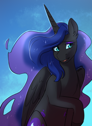 Size: 848x1160 | Tagged: safe, artist:cosmalumi, derpibooru import, nightmare moon, alicorn, pony, female, nicemare moon, solo, tumblr:ask queen moon