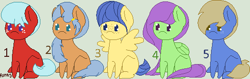 Size: 520x164 | Tagged: safe, artist:bookwormpony, derpibooru import, oc, oc only, earth pony, pegasus, pony, unicorn, base used, chibi, earth pony oc, horn, pegasus oc, unicorn oc, wings