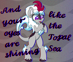 Size: 2261x1935 | Tagged: safe, artist:beigedraws, derpibooru import, oc, oc only, oc:windshear, kirin, bipedal, chromatic aberration, cute, kirin oc, kirinbetes, microphone, ocbetes, singing, solo