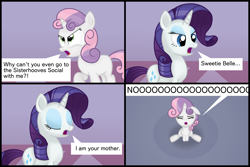 Size: 3000x2000 | Tagged: safe, artist:candy meow, derpibooru import, rarity, sweetie belle, pony, unicorn, big no, carousel boutique, comic, darth vader, duo, female, filly, foal, horn, luke skywalker, mare, noooooooo, reference, star wars, the empire strikes back