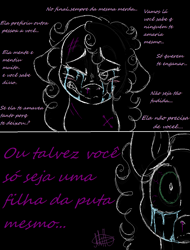 Size: 828x1090 | Tagged: safe, artist:millefaller, derpibooru import, oc, oc only, earth pony, pony, bust, comic, crying, earth pony oc, female, mare, scar, talking, wide eyes