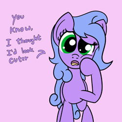 Size: 2000x2000 | Tagged: safe, artist:dafiltafish, derpibooru import, oc, earth pony, pony, looking at self, solo, text