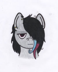 Size: 1254x1566 | Tagged: safe, artist:ask-flash-bulb, derpibooru import, oc, pony, bust, female, hair over one eye, mare, portrait, solo, traditional art