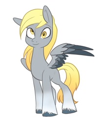 Size: 1047x1220 | Tagged: safe, artist:smirk, derpibooru import, derpy hooves, pegasus, missing cutie mark, redesign, simple background, solo, white background