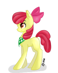 Size: 1000x1250 | Tagged: safe, artist:alka-pony2, derpibooru import, apple bloom, earth pony, pony, female, filly, neckerchief, simple background, solo, transparent background