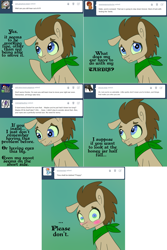 Size: 1302x1954 | Tagged: safe, artist:toadstool-prancer, derpibooru import, doctor whooves, oc, oc:tantamount, pony, disguise, disguised changeling, one ear down, solo, tantamount time turner