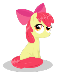 Size: 1800x2012 | Tagged: safe, artist:patchnpaw, derpibooru import, apple bloom, earth pony, pony, female, filly, looking up, simple background, sitting, solo, transparent background