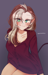 Size: 1000x1540 | Tagged: safe, artist:cottonsweets, derpibooru import, oc, oc:efflorescence, human, elf ears, female, humanized, solo