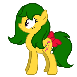 Size: 768x768 | Tagged: safe, artist:evansworld, derpibooru import, magic star, earth pony, pony, g1, g4, adorablestar, bow, cute, female, g1 to g4, generation leap, mare, simple background, smiling, solo, tail, tail bow, transparent background