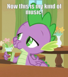 Size: 844x960 | Tagged: safe, edit, edited screencap, editor:undeadponysoldier, screencap, spike, dragon, the point of no return, apple juice, bendy straw, cool, drink, drinking, finger snap, image macro, juice, juice box, listening to music, male, snapping, solo, straw, winged spike
