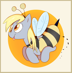 Size: 832x837 | Tagged: safe, artist:cookieboy011, derpibooru import, derpy hooves, bee, insect, pegasus, pony, animal costume, bee costume, bumblebee, clothes, costume, solo