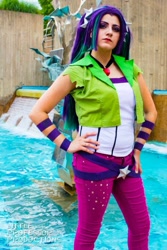 Size: 667x1000 | Tagged: safe, artist:littleprofessorproductions, artist:sarahndipity cosplay, derpibooru import, aria blaze, human, equestria girls, bronycon, bronycon 2015, clothes, cosplay, costume, disguise, disguised siren, hand on hip, irl, irl human, photo