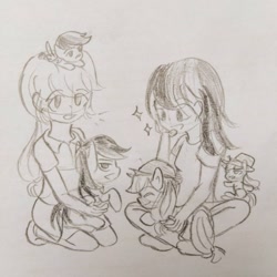 Size: 640x640 | Tagged: safe, artist:snowzaaah, derpibooru import, applejack, rainbow dash, earth pony, human, pegasus, pony, appledash, doodle, female, humanized, lesbian, pencil drawing, self ponidox, shipping, sketch, traditional art